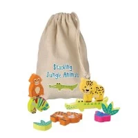 Joc Animale din jungla de stivuit Orange Tree Toys