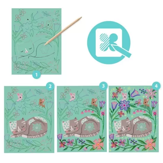 Joc creativ de razuit - Animale din gradina Joc creativ de razuit - Animale din gradina