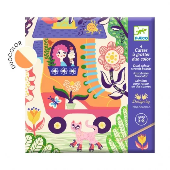 Joc creativ de razuit Djeco - Casute trasnite