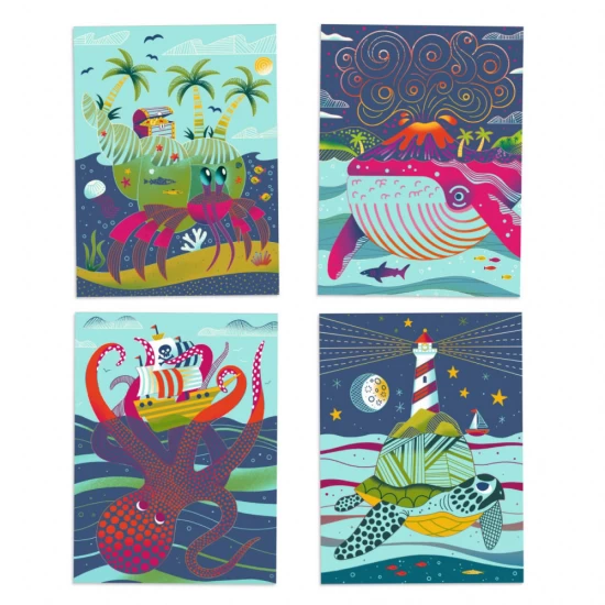 Joc creativ de razuit Fauna marina Joc creativ de razuit Fauna marina