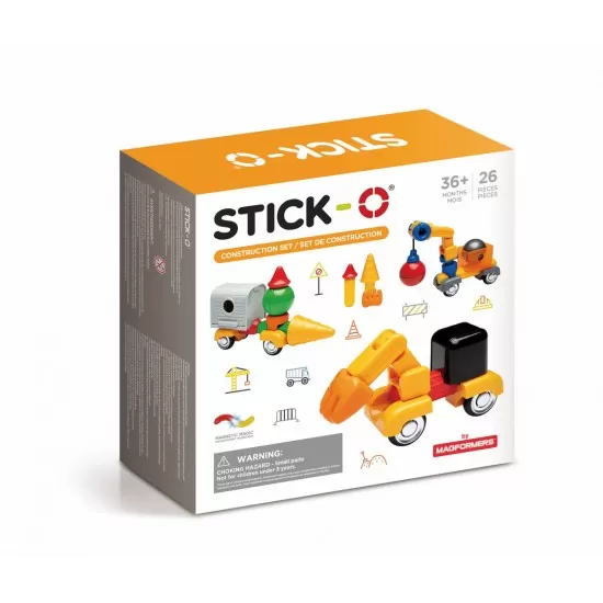 Set de construit vehicule cu magneti Stick-O 32 piese Set de construit vehicule cu magneti Stick-O 32 piese