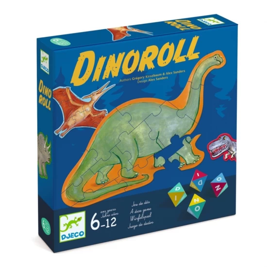 Joc cu zaruri piramidale Dinoroll Djeco Joc cu zaruri piramidale Dinoroll Djeco