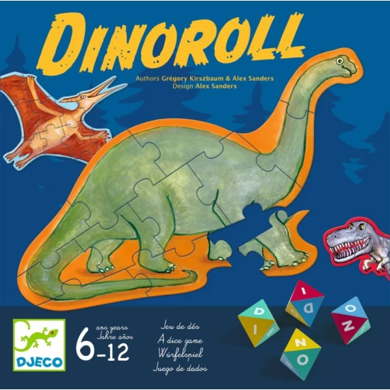 Joc cu zaruri piramidale Dinoroll Djeco Joc cu zaruri piramidale Dinoroll Djeco