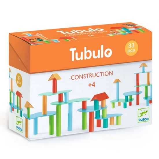 Joc de construit cu tuburi si placi Tubulo Djeco Joc de construit cu tuburi si placi Tubulo Djeco