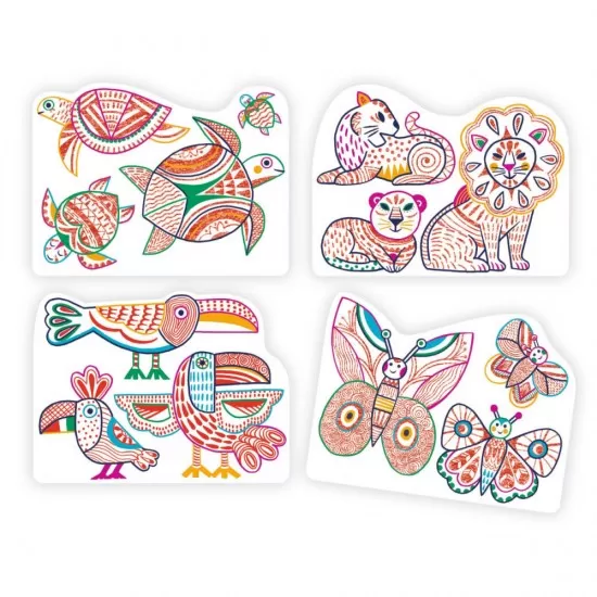 Joc de desenat Familii de animale Djeco Joc de desenat Familii de animale Djeco