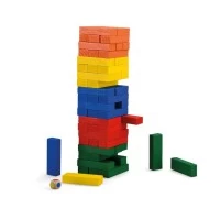 Joc de indemanare din lemn, Turnul instabil, Moulin Roty, 60 piese