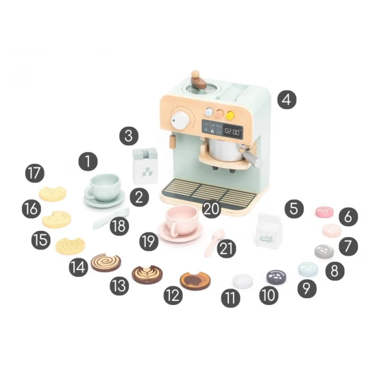Set de joaca aparat de cafea din lemn cu accesorii UMU Toys Set de joaca aparat de cafea din lemn cu accesorii UMU Toys