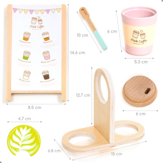 Set de joaca din lemn Coffee to go, UMU Toys, +3 ani