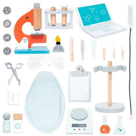 Set de joaca din lemn Laborator de cercetare 29 piese UMU Toys Set de joaca din lemn Laborator de cercetare 29 piese UMU Toys