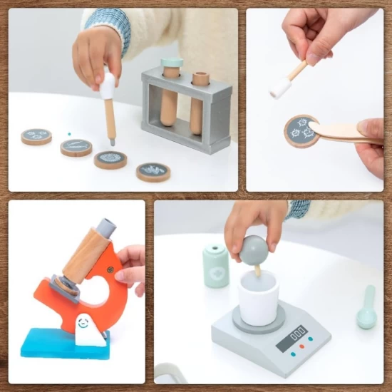 Set de joaca din lemn Laborator de cercetare 29 piese UMU Toys Set de joaca din lemn Laborator de cercetare 29 piese UMU Toys