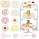 Set de joaca din lemn suport cu deserturi 21 piese UMU Toys Set de joaca din lemn suport cu deserturi 21 piese UMU Toys