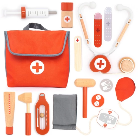 Set de joaca doctor din lemn 14 piese UMU Toys Set de joaca doctor din lemn 14 piese UMU Toys