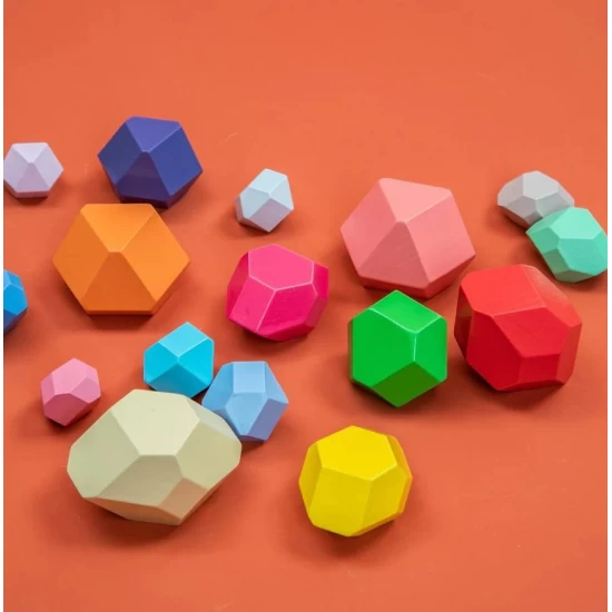 Joc de stivuire pietre din lemn 16 piese UMU Toys