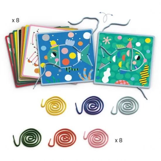 Joc educativ de cusut pas cu pas Djeco Joc educativ de cusut pas cu pas Djeco