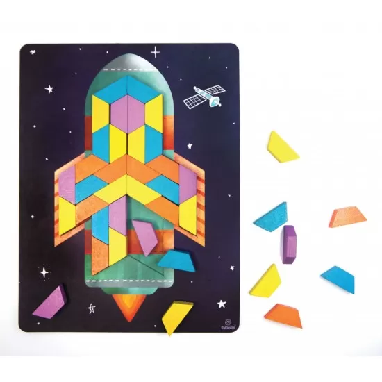 Joc educativ tip mozaic cu forme trapezoidale Explorare Joc educativ tip mozaic cu forme trapezoidale Explorare