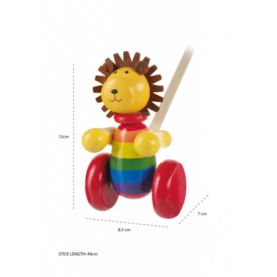 Jucarie de impins leu, Orange Tree Toys Jucarie de impins leu, Orange Tree Toys