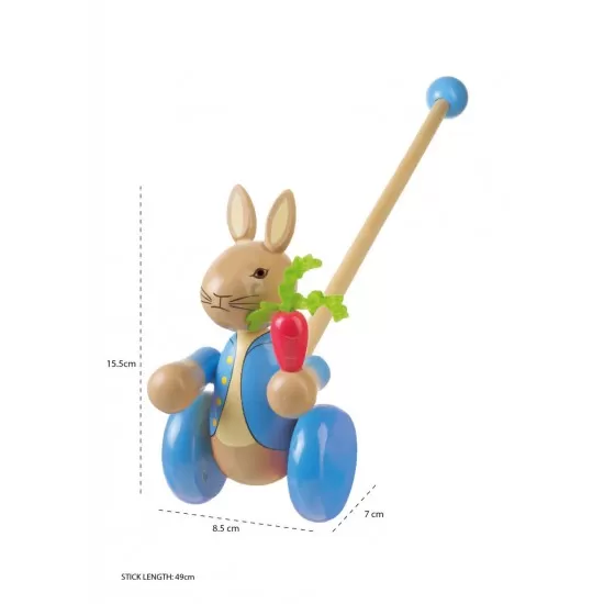 Jucarie de impins Peter Rabbit Orange Tree Toys Jucarie de impins Peter Rabbit Orange Tree Toys