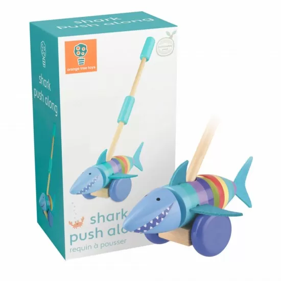 Jucarie de impins Rechinul Vesel Orange Tree Toys Jucarie de impins Rechinul Vesel Orange Tree Toys