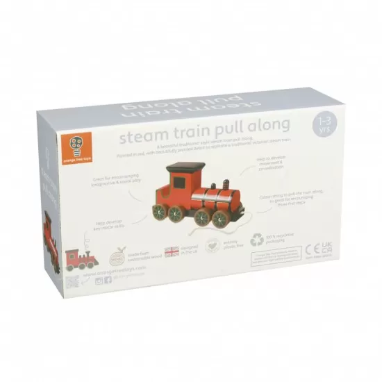 Jucarie de tras Locomotiva cu aburi Orange Tree Toys Jucarie de tras Locomotiva cu aburi Orange Tree Toys