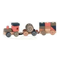 Jucarie de tras Trenulet cu blocuri de stivuit Egmont Toys
