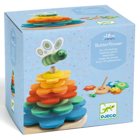 Jucarie Montessori Turn flori si fluture Djeco Jucarie Montessori Turn flori si fluture Djeco