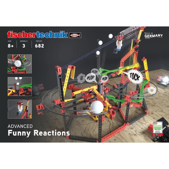 Kit STEM Circuite XL de reactii in lant traznite Fischertechnik 682 piese Kit STEM Circuite XL de reactii in lant traznite Fischertechnik 682 piese