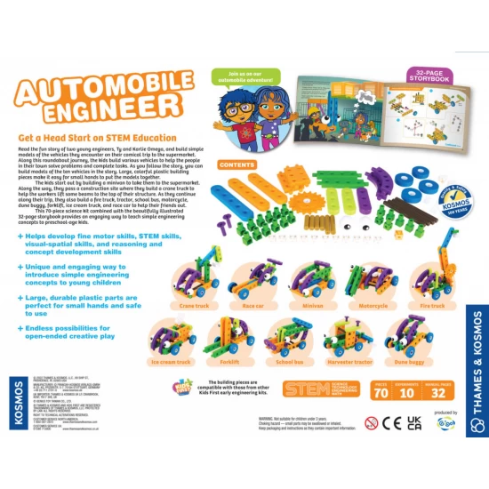 Kit STEM de construit automobile 70 piese Kit STEM de construit automobile 70 piese
