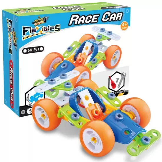 Kit constructie STEM Flexible Automobil de curse 60 piese Kit constructie STEM Flexible Automobil de curse 60 piese