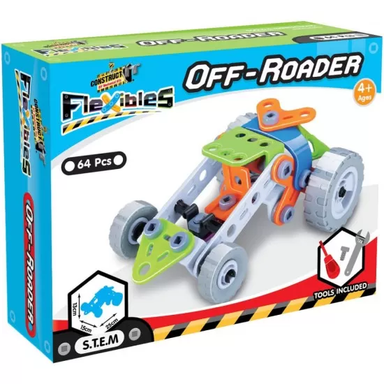 Kit constructie STEM Flexible Automobil de teren 66 piese Kit constructie STEM Flexible Automobil de teren 66 piese