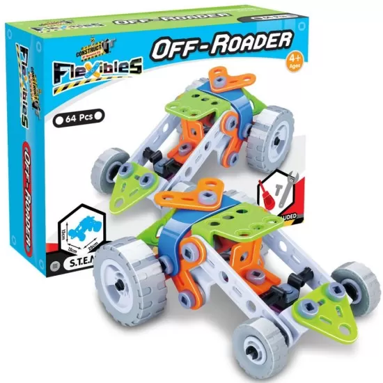 Kit constructie STEM Flexible Automobil de teren 66 piese Kit constructie STEM Flexible Automobil de teren 66 piese