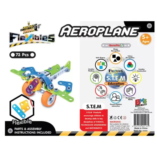Kit constructie STEM Flexible Avion 73 piese
