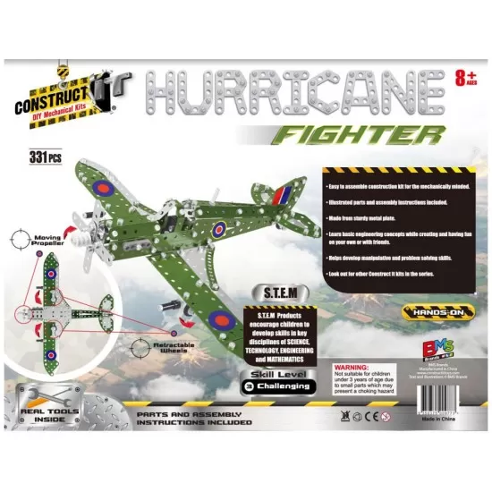 Kit constructie STEM Huricane fighter, nivel avansat, 331 piese