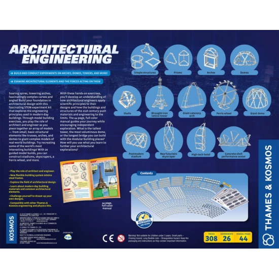 Kit constructie STEM Inginerie arhitecturala 308 piese Kit constructie STEM Inginerie arhitecturala 308 piese