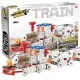 Kit STEM Locomotiva cu aburi și doua vagoane, nivel intermediar, 239 piese