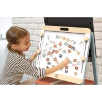Set 60 litere magnetice colorate din lemn Speedy Monkey