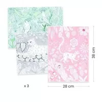 Mapa cu 3 postere de colorat Djeco - In salbaticie