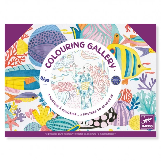 Mapa cu 3 postere de colorat motive japoneze Djeco Mapa cu 3 postere de colorat motive japoneze Djeco