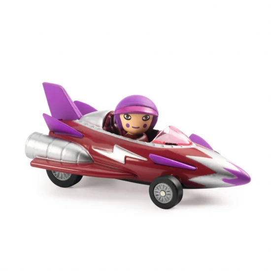 Masina de cursa Miss Burgundy Colectia Crazy Motors Djeco Masina de cursa Miss Burgundy Colectia Crazy Motors Djeco