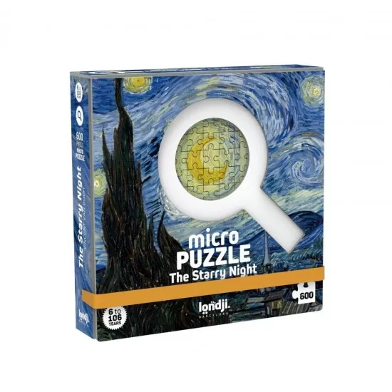 Micro Puzzle Londji 600 piese - Noaptea instelata Van Gogh Micro Puzzle Londji 600 piese - Noaptea instelata Van Gogh