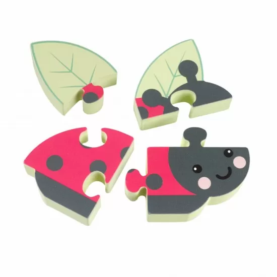 Mini puzzle din lemn buburuza 3D Orange Tree Toys 4 piese Mini puzzle din lemn buburuza 3D Orange Tree Toys 4 piese