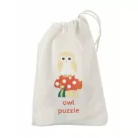 Mini puzzle din lemn bufnita 3D Orange Tree Toys 4 piese