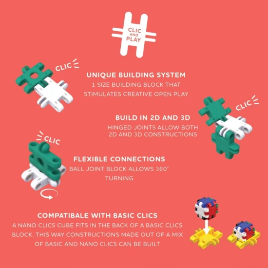 Set Nano Clics pentru constructori creativi 250 piese Clicformers Set Nano Clics pentru constructori creativi 250 piese Clicformers