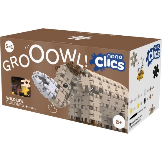 Set Nano Clics pentru construit animale salbatice 250 piese Clicformers