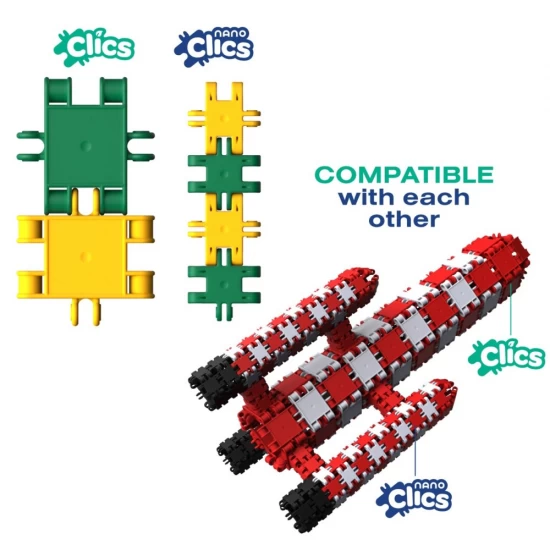 Set Nano Clics pentru construit animale salbatice 250 piese Clicformers