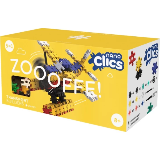 Set Nano Clics pentru construit vehicule 250 piese Clicformers Set Nano Clics pentru construit vehicule 250 piese Clicformers