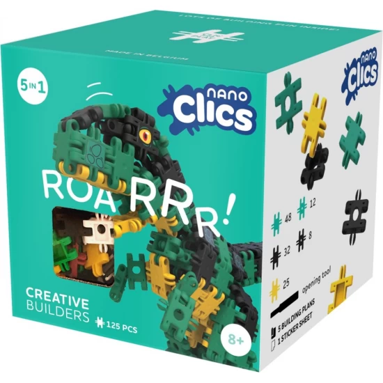 Set Nano Clics pentru micii constructori creativi 125 piese Clicformers