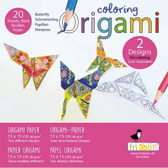 Origami Fridolin - Fluturasi de colorat Origami Fridolin - Fluturasi de colorat
