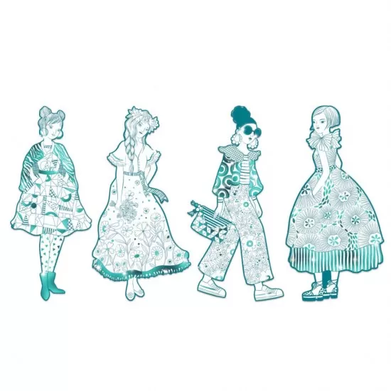Parada modei de colorat Djeco - Rebeca si prietenele Parada modei de colorat Djeco - Rebeca si prietenele