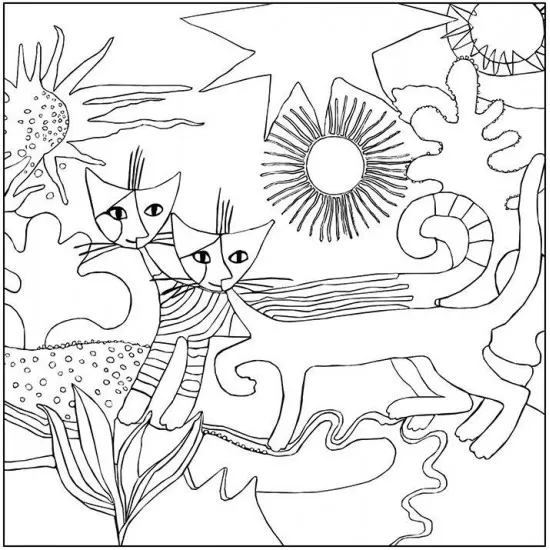 Planse de colorat Pisici Rosina Wachmeister de colorat Fridolin