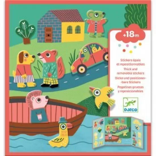 Planse cu abtibilduri repozitionabile Djeco - Invatam ce facem in natura Planse cu abtibilduri repozitionabile Djeco - Invatam ce facem in natura